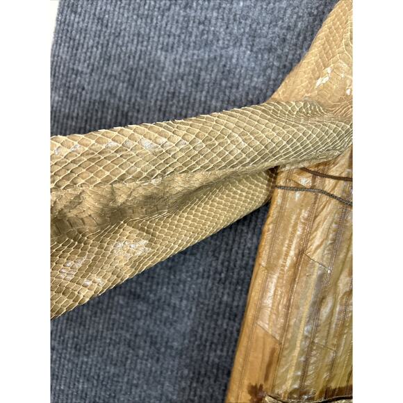 Vintage Womens Genuine Water Snakeskin Jacket Size 8 Tan Brown Made In England - Picture 8 of 15